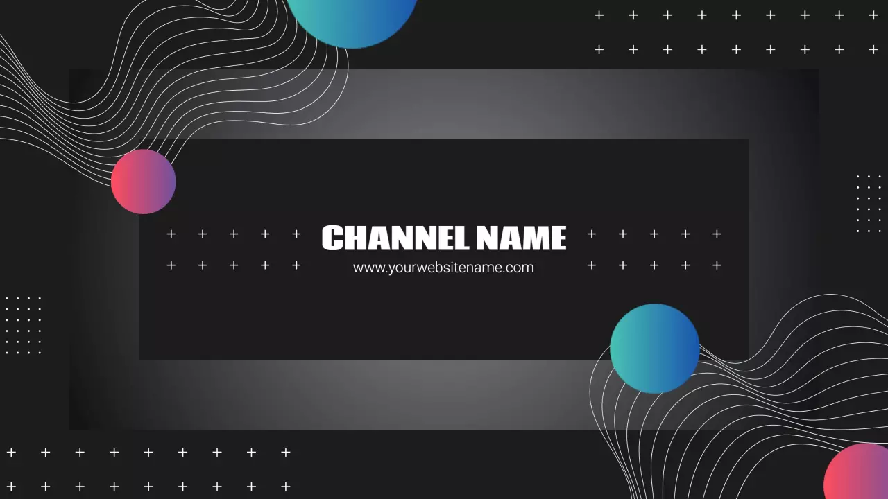 Modern Graphic Elements with Black Background YouTube Banner Template