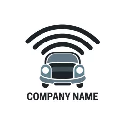 Modern Gray and Black Wireless Technology Car Logo Template