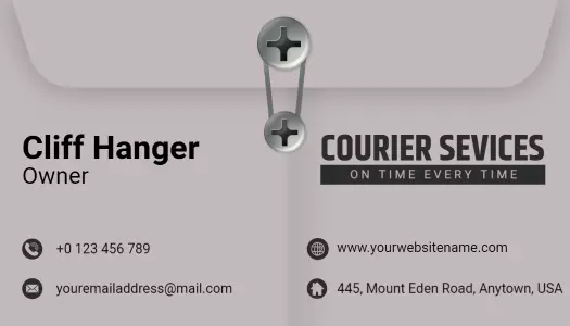 Modern Gray Courier Services Professional Visiting Card Template