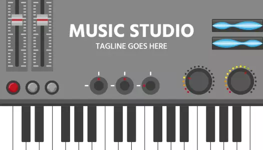 Modern Gray Music Studio Equipment Business Card Template