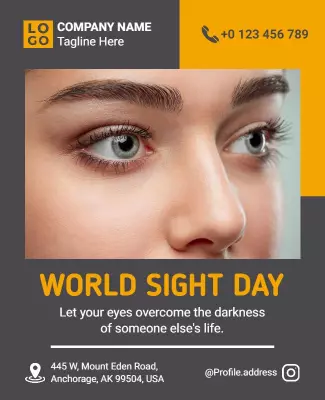 Modern Gray World Sight Day Awareness Poster Template