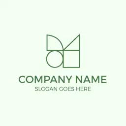 Modern Green Abstract Shapes for Growing Company Logo Template