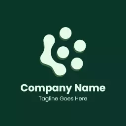 Modern Green Abstract Shapes Fostering Innovative Company Logo Template