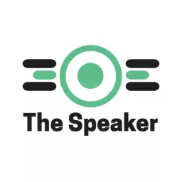 Modern Green and Black Sound Waves Representing Speaker Logo Template