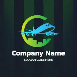 Modern Green and Blue Aviation Design for Transportation Logo Template