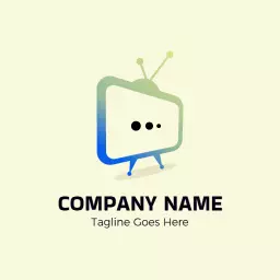 Modern Green and Blue IPTV Streaming Service Logo Template