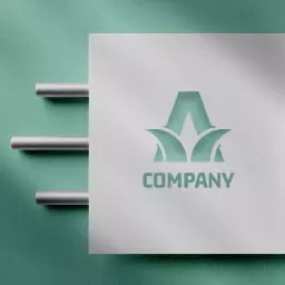 Modern Green and White Corporate Identity Mockup Logo Template