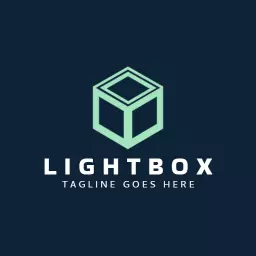 Modern Green and White Lightbox Design with 3D Elements Logo Template