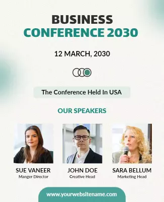 Modern Green Business Conference 2030 Speaker Poster Template