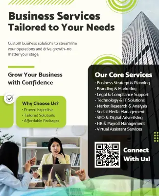 Modern Green Business Service Solutions Promotion Flyer Template