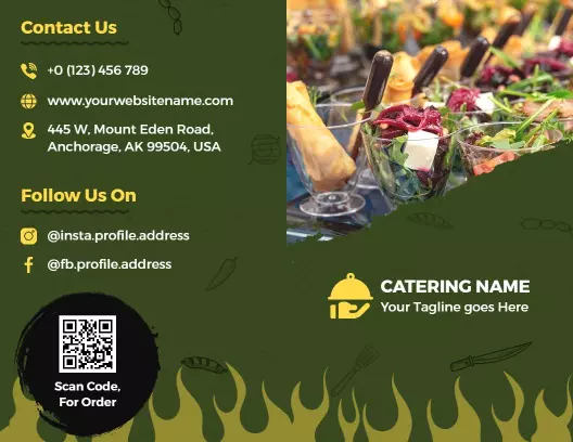 Modern Green Catering Services Wedding and Event Brochure Template