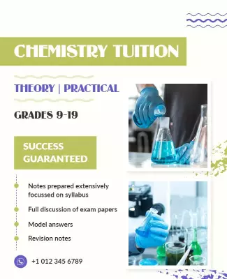 Modern Green Chemistry Tuition for Grades 9-19 Poster Template