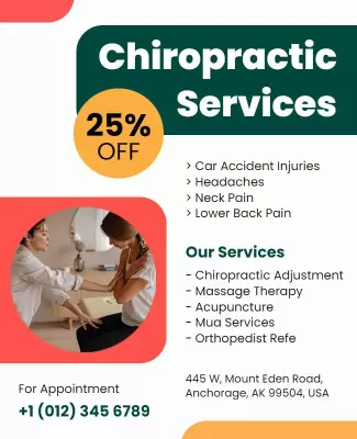 Modern Green Chiropractic Services Discount Flyer Template