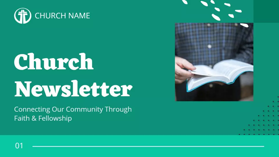 Modern Green Church Community Newsletter Presentation Template