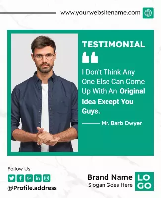 Modern Green Client Testimonial Feedback Poster Template