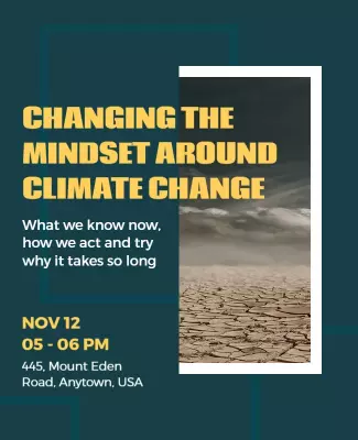 Modern Green Climate Change Awareness Event Poster Template