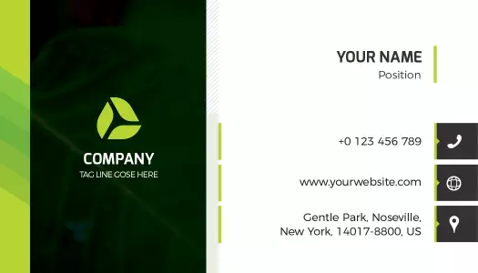 Modern Green Company Logo Minimalist Visiting Card Template