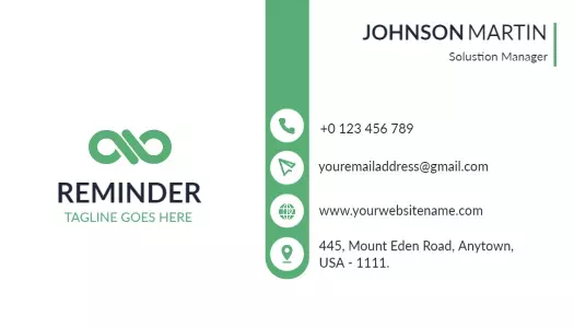 Modern Green Corporate Solution Manager Business Card Template