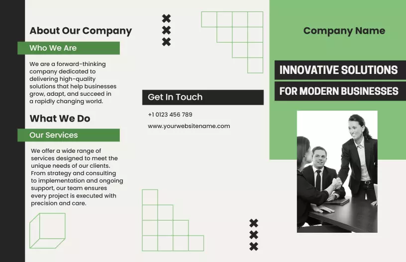 Modern Green Corporate Solutions for Business Growth Brochure Template