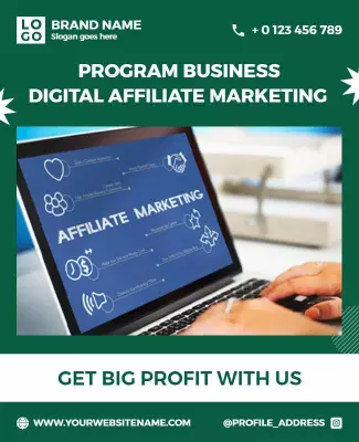 Modern Green Digital Affiliate Marketing Business Poster Template