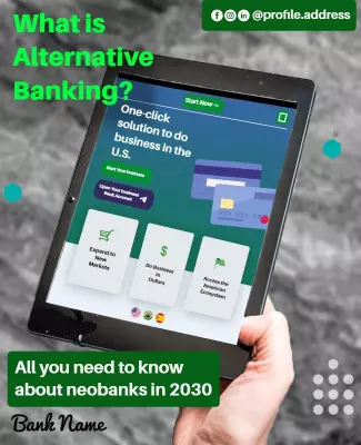 Modern Green Digital Alternative Banking Solutions Poster Template