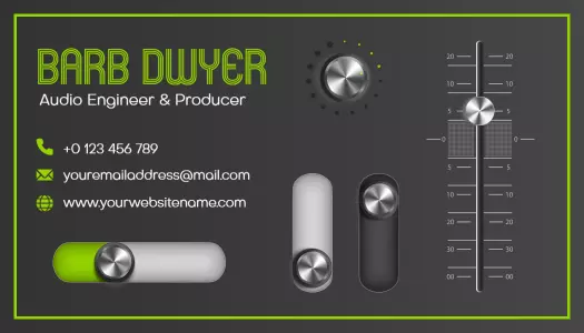 Modern Green DJ Audio Engineer Business Card Template