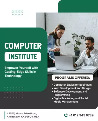 Modern Green Educational Technology Skills Poster Template