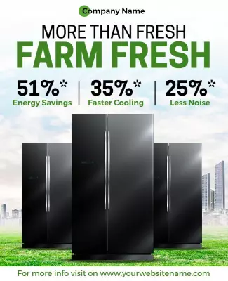 Modern Green Farm Fresh Appliance Advertisement Poster Template