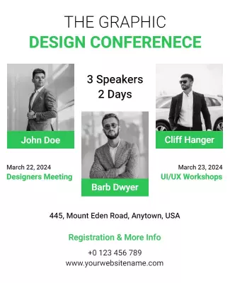 Modern Green Graphic Design Conference Poster Template