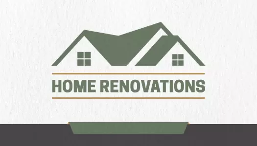 Modern Green Home Renovations Professional Visiting Card Template
