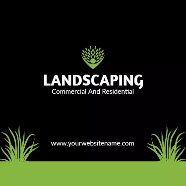 Modern Green Landscaping Service Commercial Business Card Template