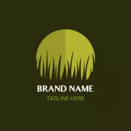 Modern Green Lawn Grass Design for Lawn Care Logo Template