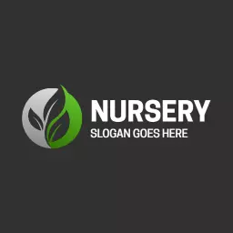 Modern Green Leaf Design Highlighting Sustainable Nursery Logo Template