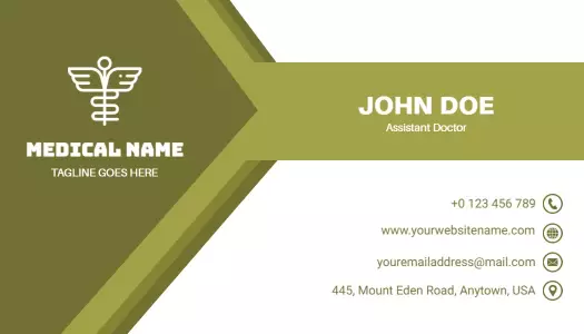 Modern Green Medical Assistant Doctor Business Card Template