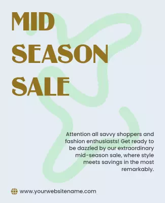 Modern Green Mid Season Sale Fashion Poster Template