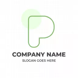 Modern Green Minimalistic P Letter with Company Focus Logo Template