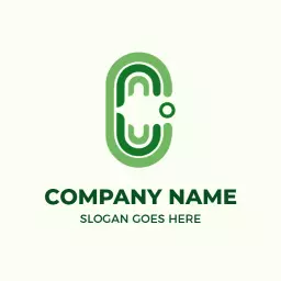 Modern Green O Letter Design with Creative Elements Logo Template