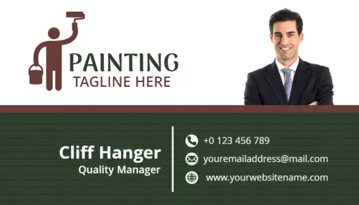 Modern Green Painter Services Business Card Template