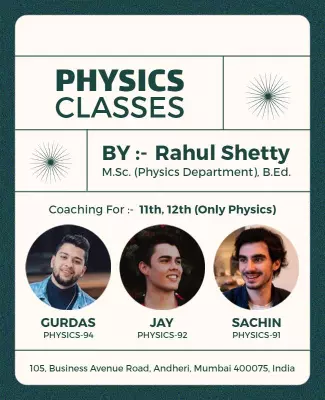 Modern Green Physics Classes Coaching Poster Template