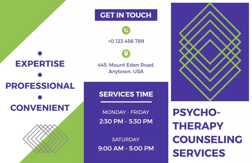 Modern Green Psychotherapy Counseling Services Brochure Template