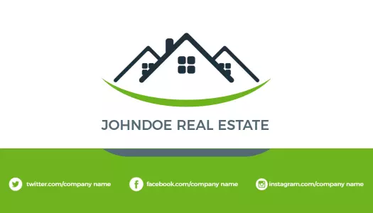 Modern Green Real Estate Home Agency Business Card Template