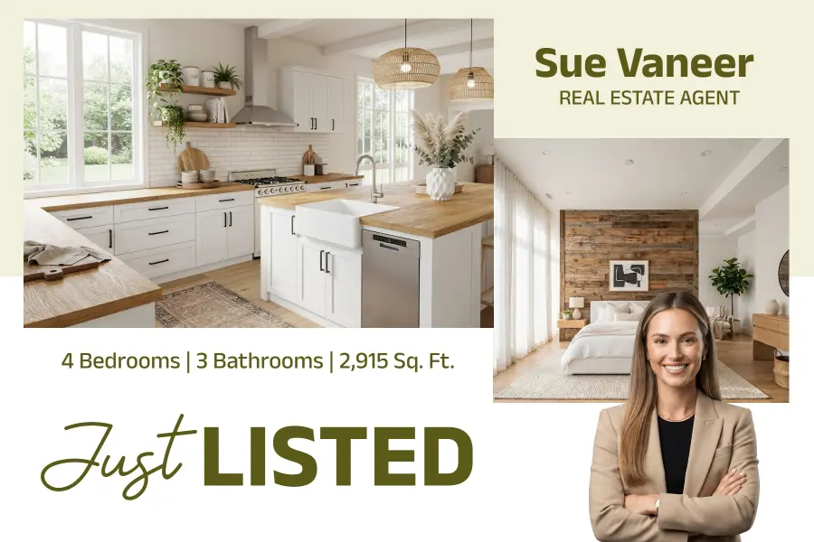 Modern Green Real Estate Just Listed Property Postcard Template