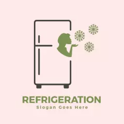 Modern Green Refrigerator Design Showcasing Efficient Refrigeration Logo Template