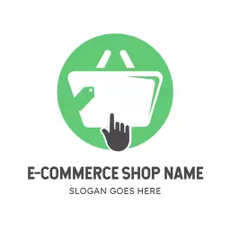 Modern Green Shopping Cart Design for E-commerce Logo Template