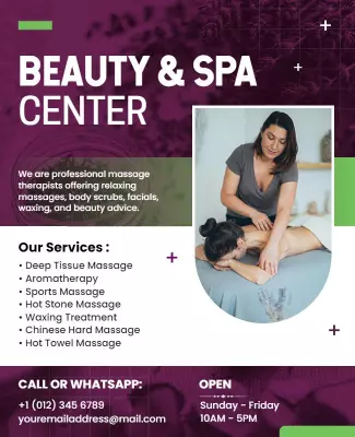 Modern Green Spa & Beauty Services Promotion Poster Template