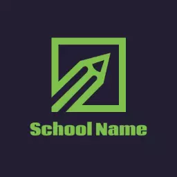 Modern Green Square Design for Educational Institutions Logo Template