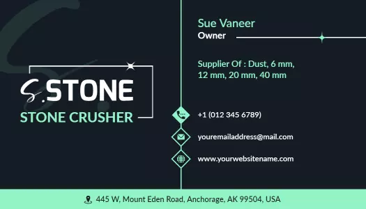 Modern Green Stone Crusher Company Visiting Card Template