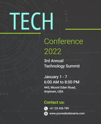 Modern Green Tech Conference Summit Poster Template