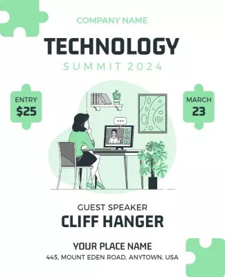 Modern Green Tech Summit 2024 Virtual Event Poster Template