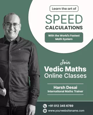 Modern Green Vedic Maths Online Classes Poster Template